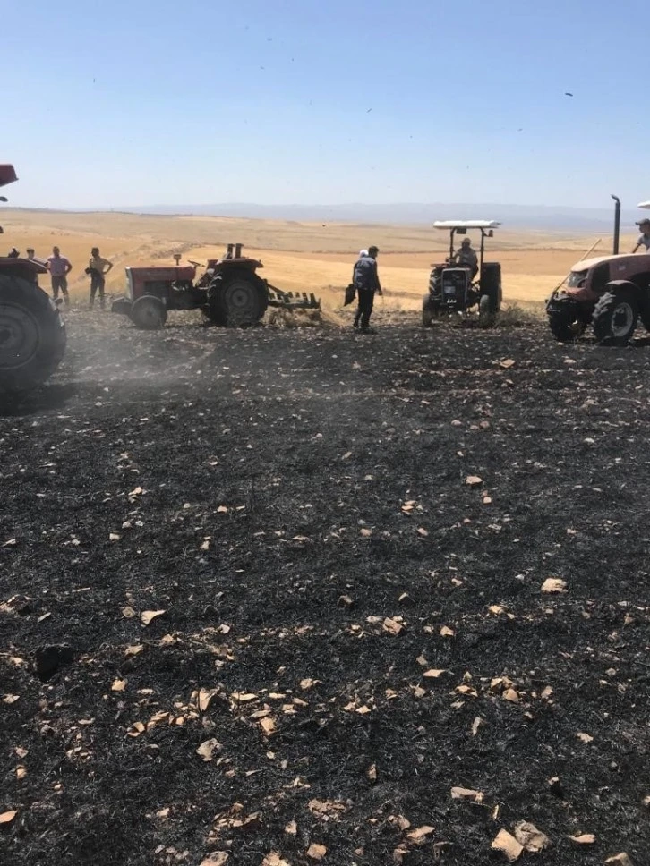 Diyarbakır’da 100 dönüm buğday tarlası küle döndü