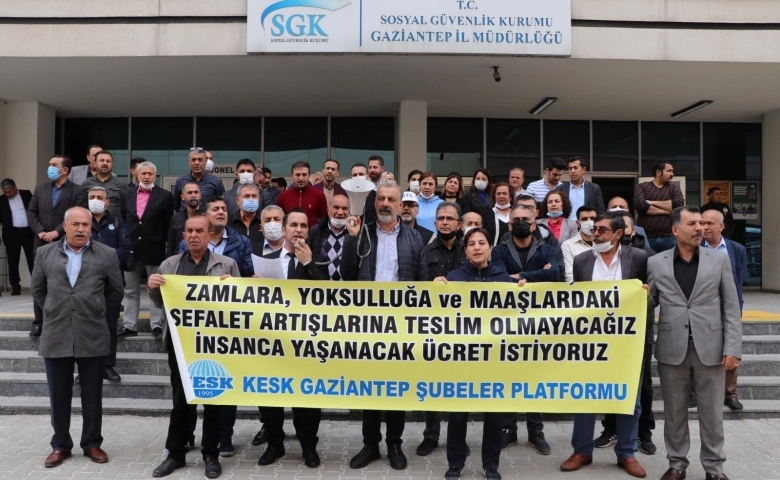KESK, Gaziantep’te hayat pahalılığına karşı EK ZAM talep etti