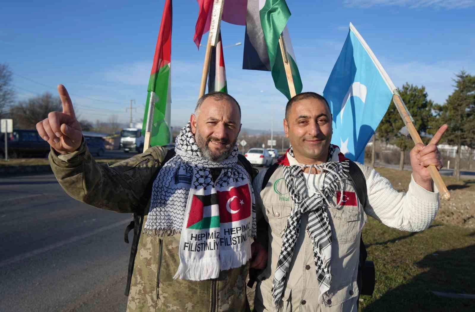 Filistin’e özgürlük için Ankara’ya yürüyorlar: 270 kilometre geride kaldı