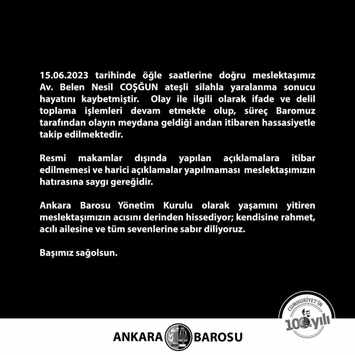 Ankara da silahlı saldırıda yaralanan avukat vefat etti