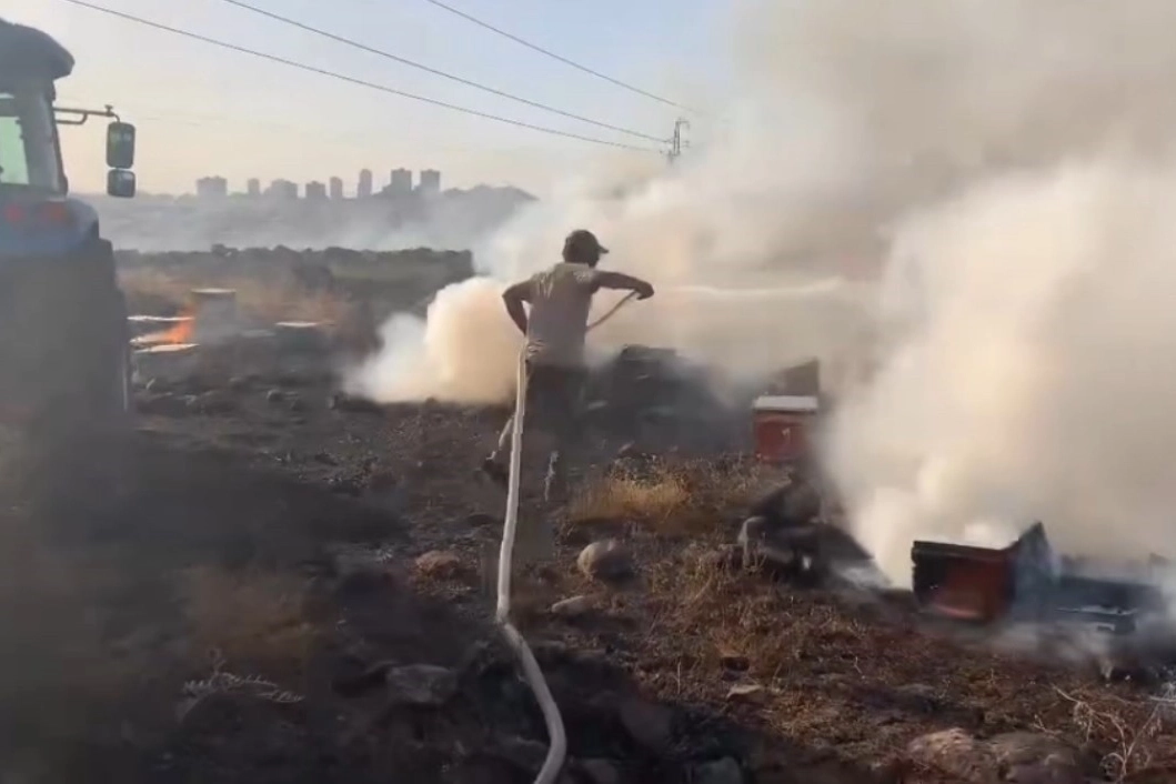 Şanlıurfa Siverek’te yüzlerce arı kovanıyla yandı