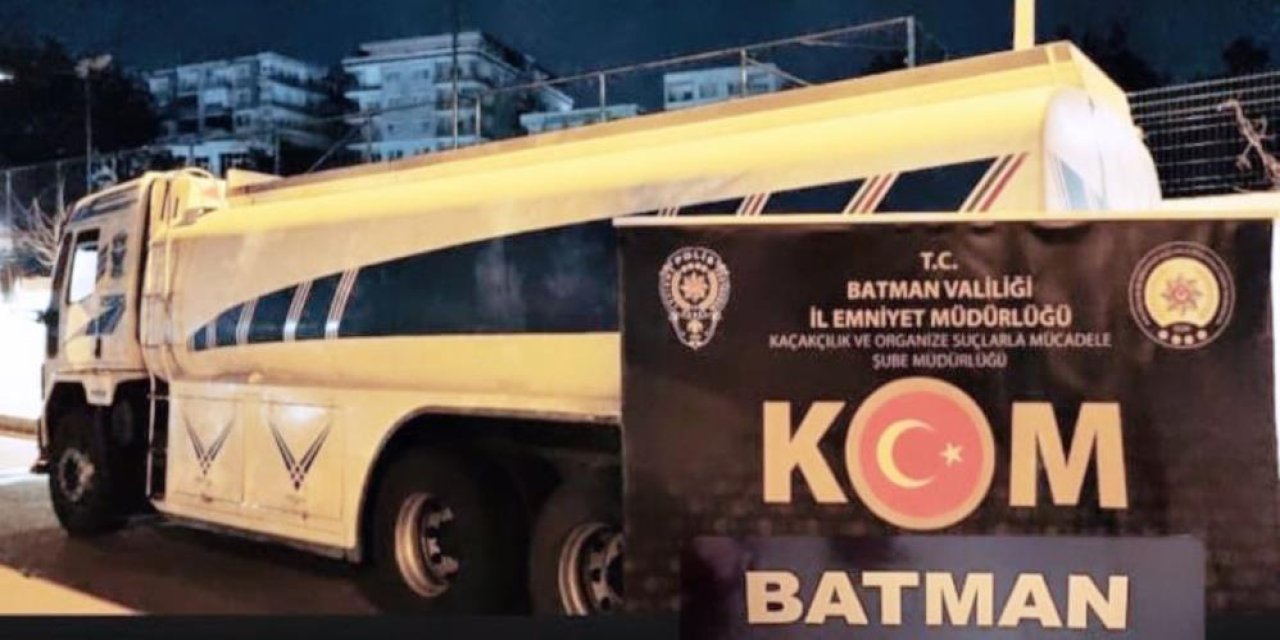 Batman'da su tankerinde 21 ton kaçak akaryakıt ele geçirildi