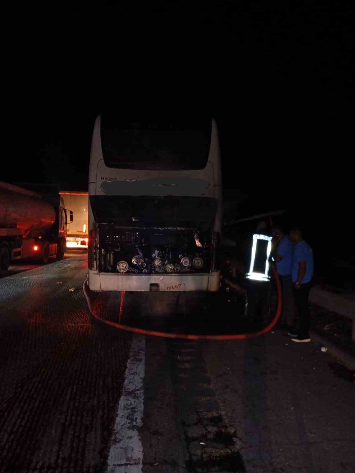 Mersin'de yolcu otobüsünde yangın