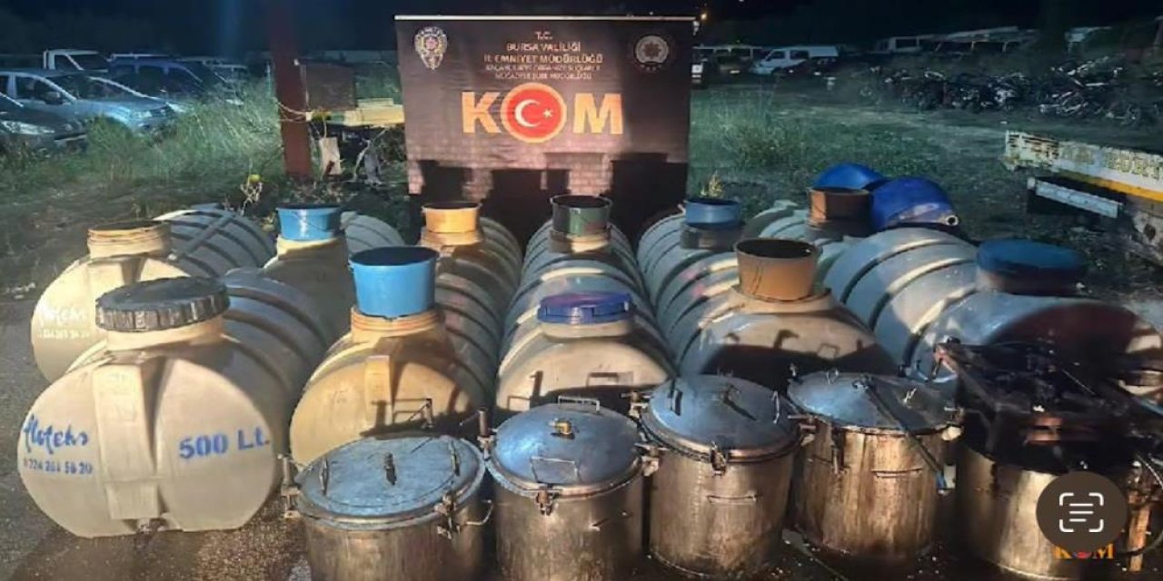Bursa'da operasyon,4 ton sahte içki ele geçirildi