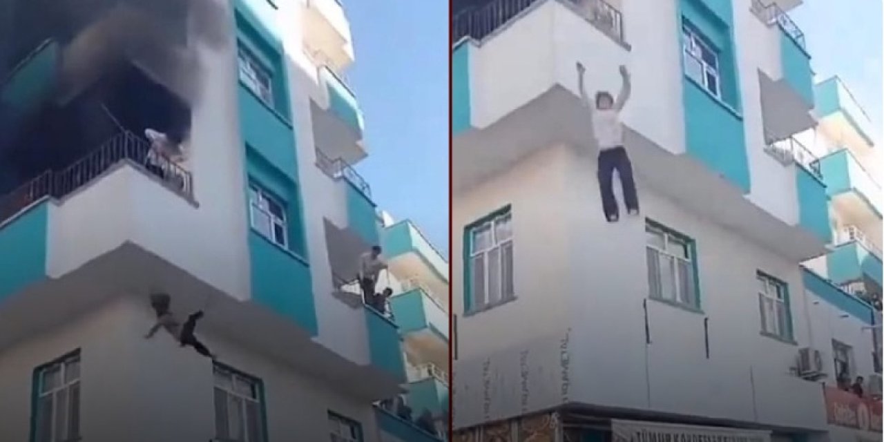 Can pazarı, evdeki yangından atlayarak kurtuldular