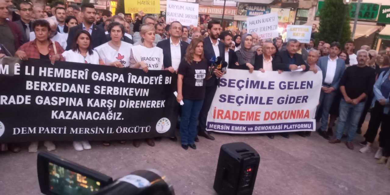 Mersin’de kayyım protestosu: Kayyım emeğe darbedir, kayyım yolsuzluktur