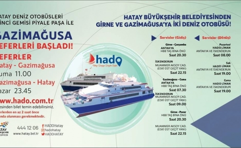 Hatay Deniz Otobüsü’nün Gazimağusa seferleri 5 Ağustos’ta başlıyor