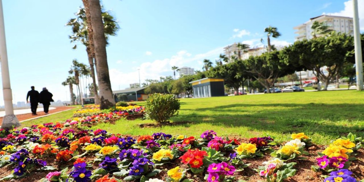 Mersin'de her yer rengarenk çiçeklerle donatılıyor