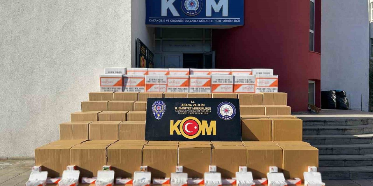 Adana’da gümrük kaçağı çok sayıda makaron ele geçirildi