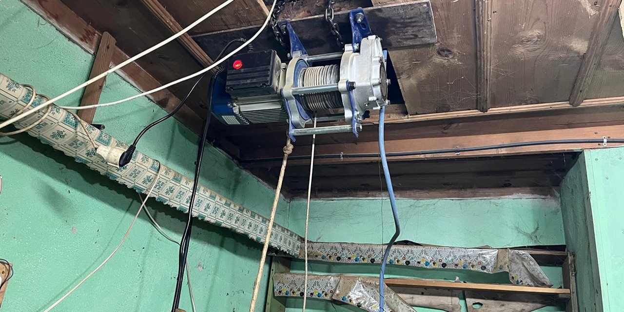 Definecilerde ilginç yöntem yerin altına asansör sistemi kurdular