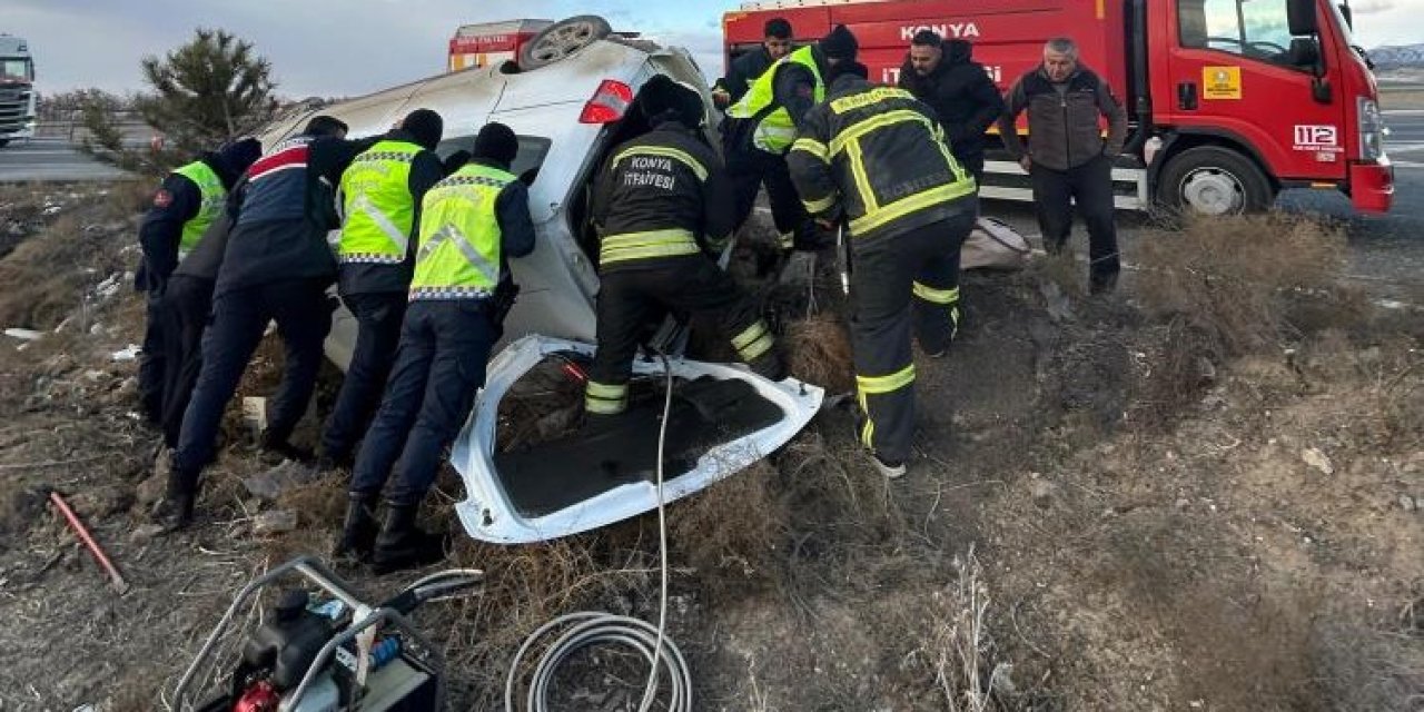 Hafif ticari araç takla attı çok sayıda  yaralı var