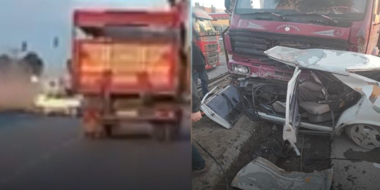 Mersin’de korkunç kaza otomobil hurdaya döndü