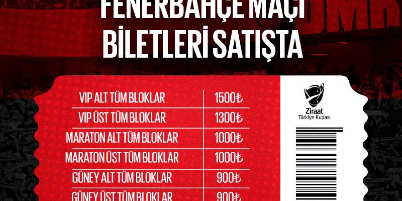 Gaziantep FK - Fenerbahçe maçı biletleri satışta