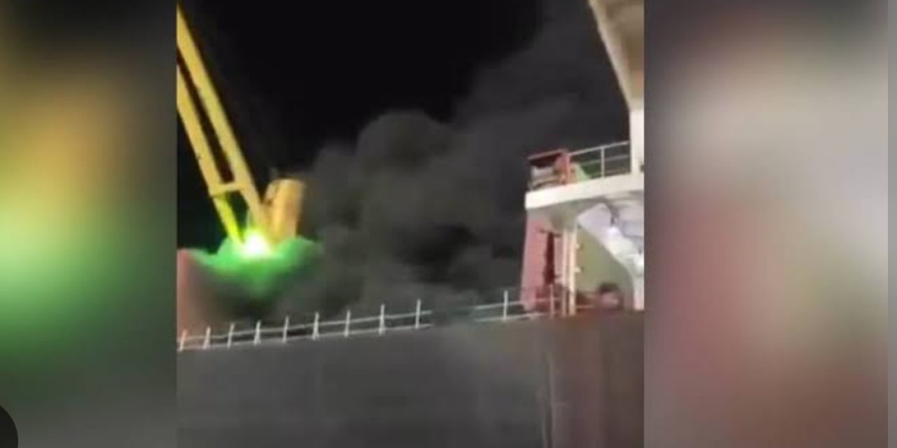 Adana’da limanda gemi yangını