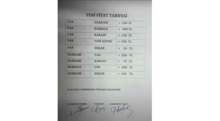 Toplu taşıma ücretlerine zamlar başladı, Hakkari’de yolcu minibüsleri zam yaptı