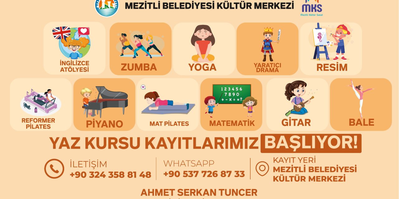 Mezitli’de yaza renk katan kurslar başladı