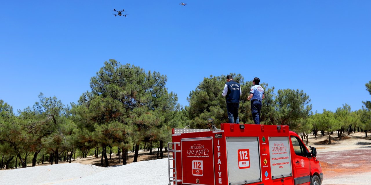 Gaziantep’te yangına karşı Termal Drone ile yangın nöbeti