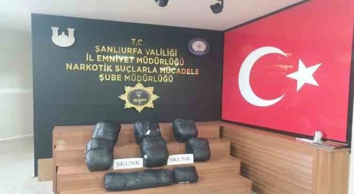 Şanlıurfa’da polis 32 kilo 660 gram skunk ele geçirdi