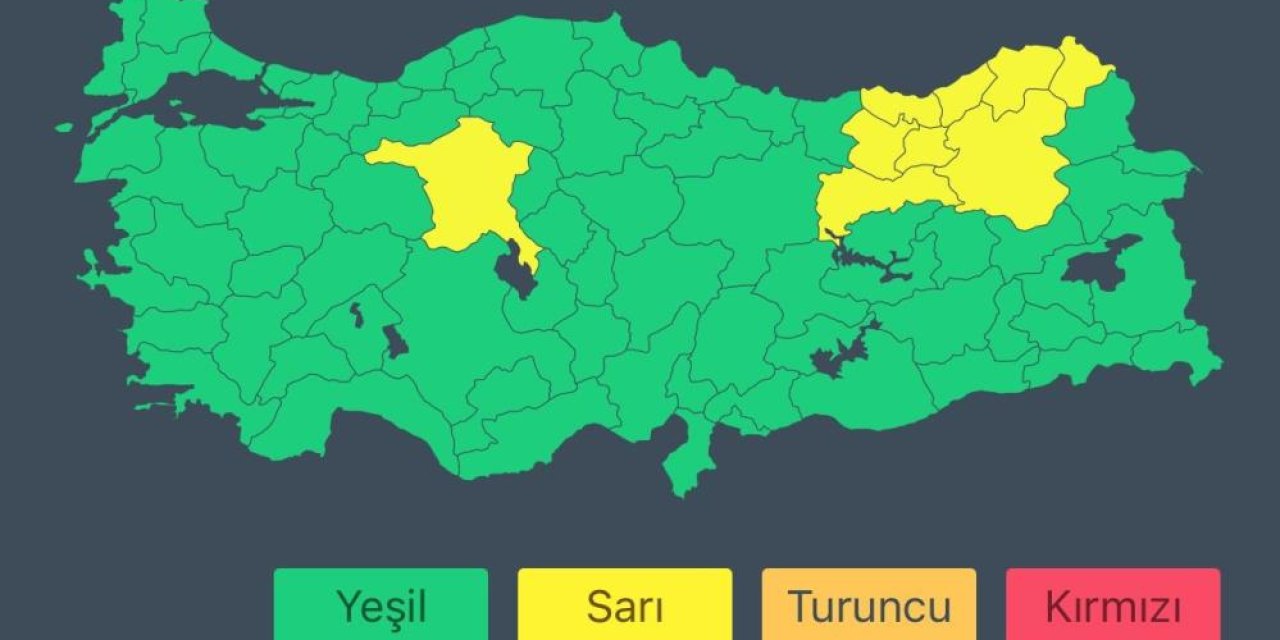 İçişleri Bakanlığı'ndan 9 il için sarı kodlu uyarı