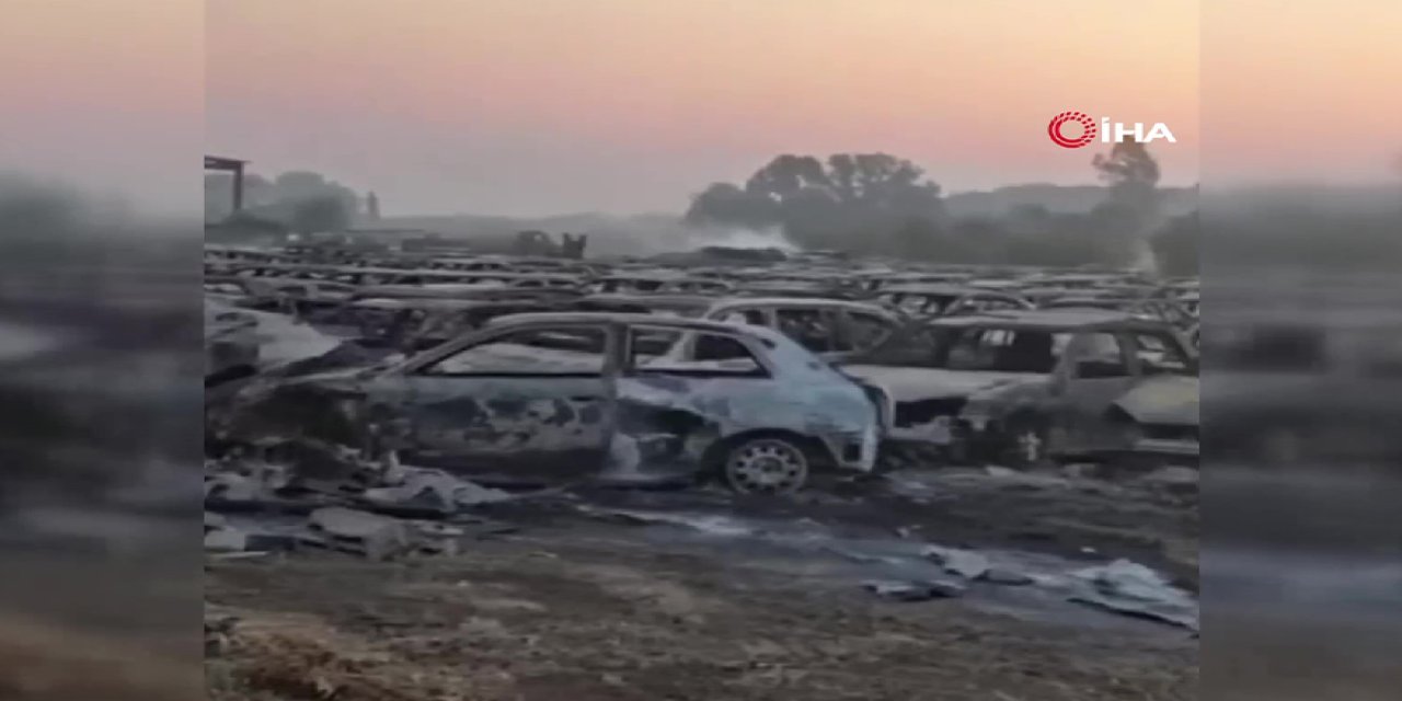 Yunanistan’da gümrük idaresinin otoparkındaki 550 araç yandı