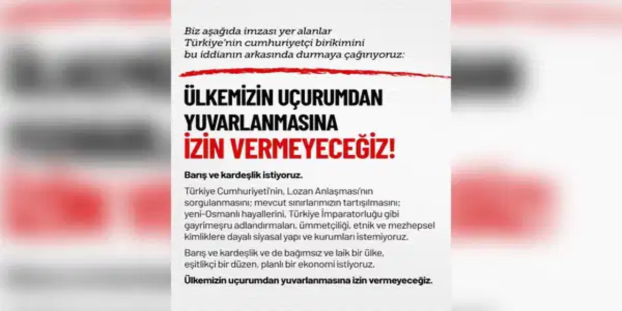 Yüzlerce cumhuriyetçi aydın, gazeteci ve sanatçı imza verdi
