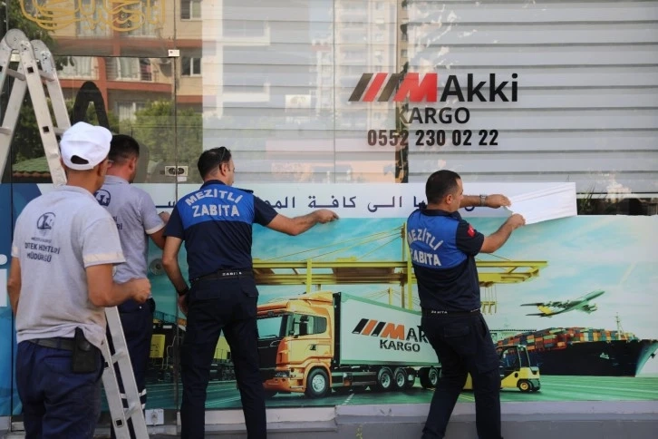 Mezitli'de işletmelere Türkçe tabela denetimi