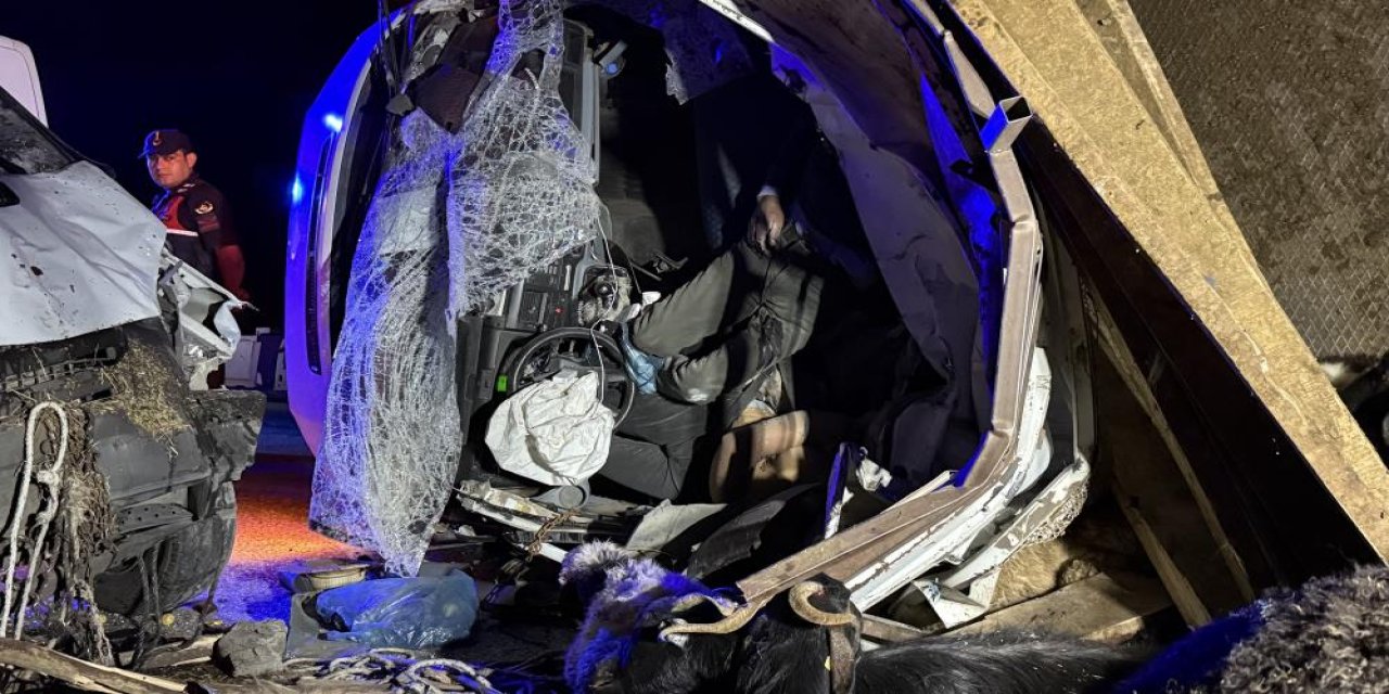 Sur ilçesinde iki kamyonet çarpıştı: 2 ölü, 1 yaralı