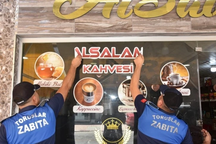 Mersin Toroslar'da yabancı tabelalar söküldü