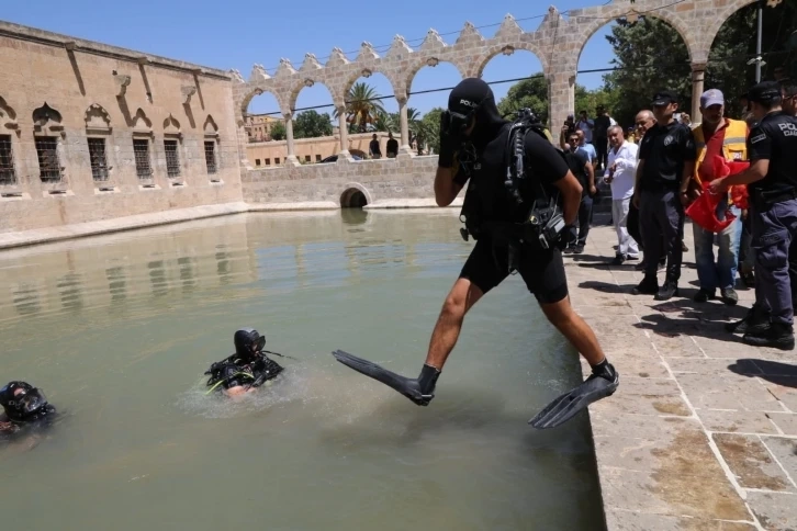 Şanlıurfa’da Balıklıgöl'ü dalgıç polisler temizledi