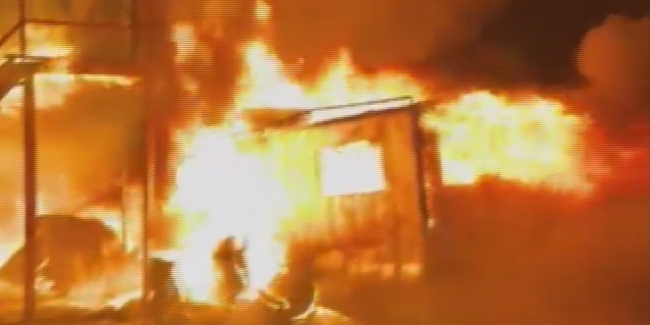 Hatay'da işçilerin kaldığı konteynerde yangın çıktı