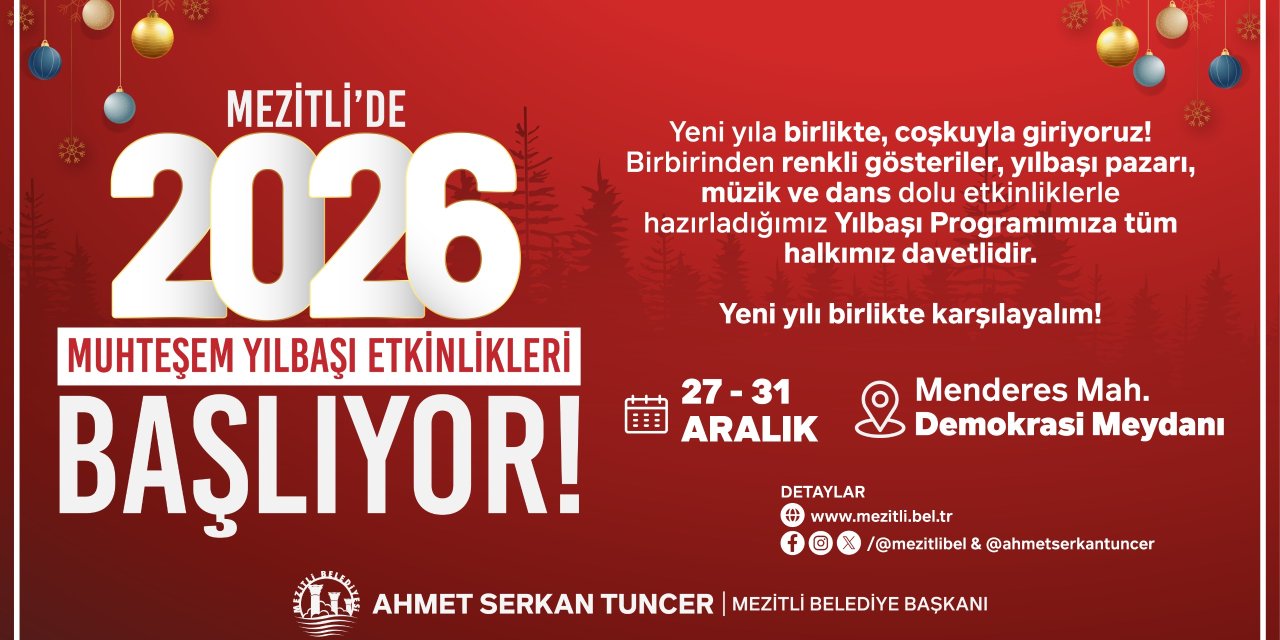 Mezitli Belediyesi’nden Demokrasi Meydanı’nda unutulmaz Yılbaşı kutlaması