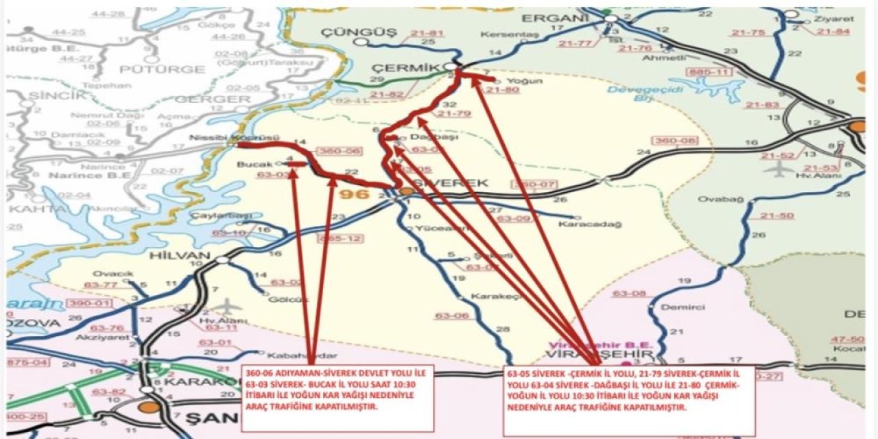 Çermik–Siverek yolu ulaşıma kapandı