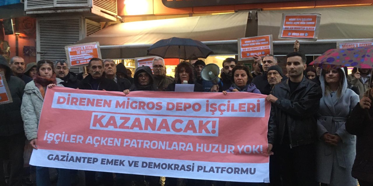 Migros Depo işçilerine Antep’ten destek