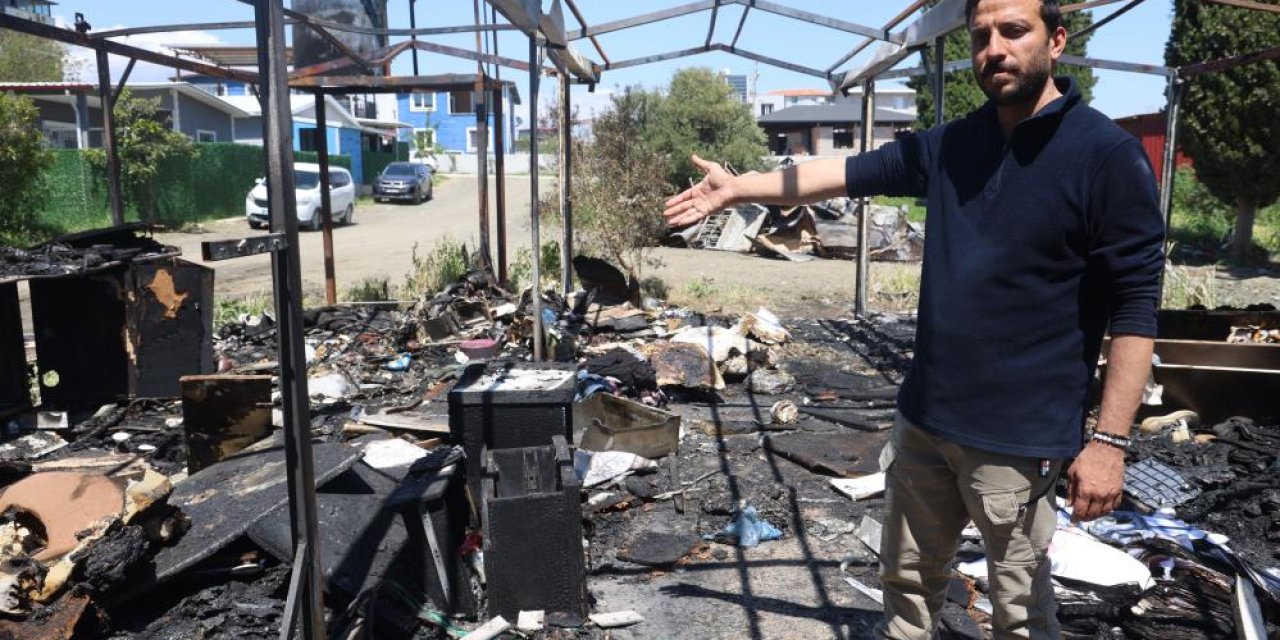 Zor günlerin ardından yeni darbe: depremzede ailenin konteynerleri yandı