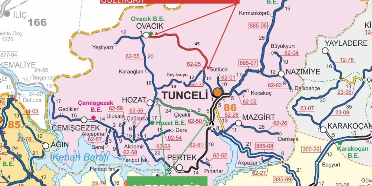 Tunceli-Ovacık yolunda kontrollü patlatma