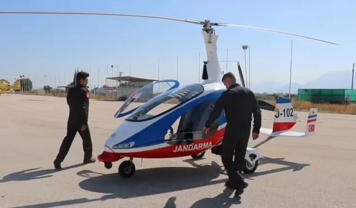 Ormanlık alanlar gyrocopter ile havadan denetlendi