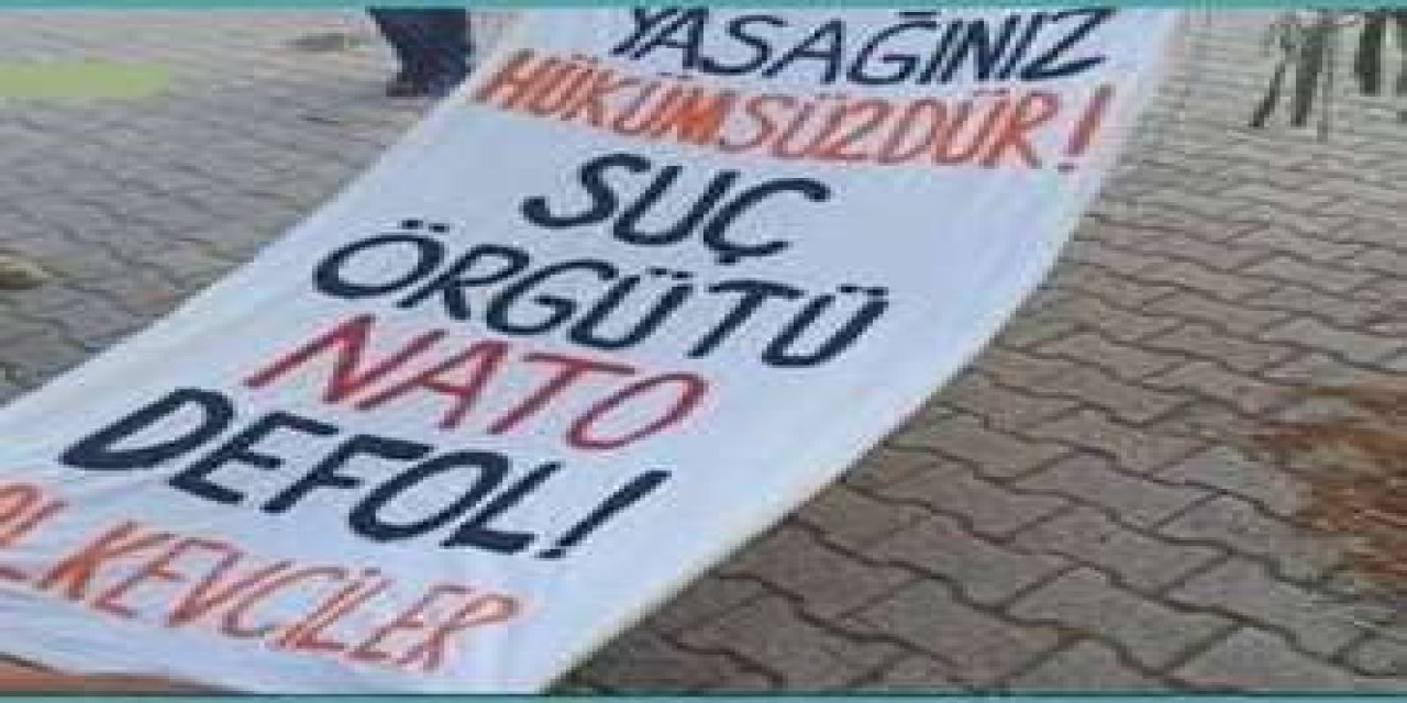 Adana’da NATO protesto pankart asan şahısa gözaltı