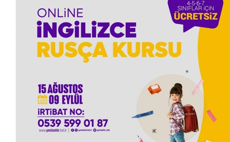 Yenişehir Belediyesinden online İngilizce ve Rusça kursu