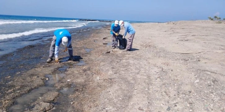 Hatay sahilleri Hatay Büyükşehir Belediyesi tarafından temizleniyor