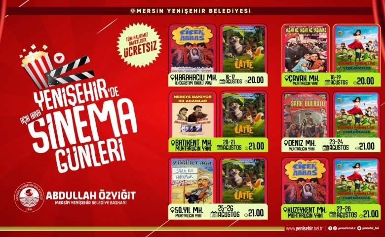 Yenişehir’de nostaljik açık hava sinema günleri başlıyor