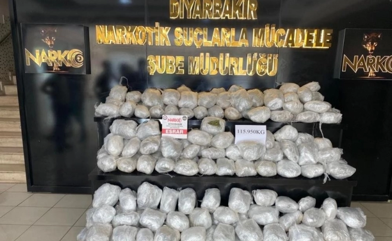 Diyarbakır’da 115 kilogram uyuşturucu madde ele geçirildi