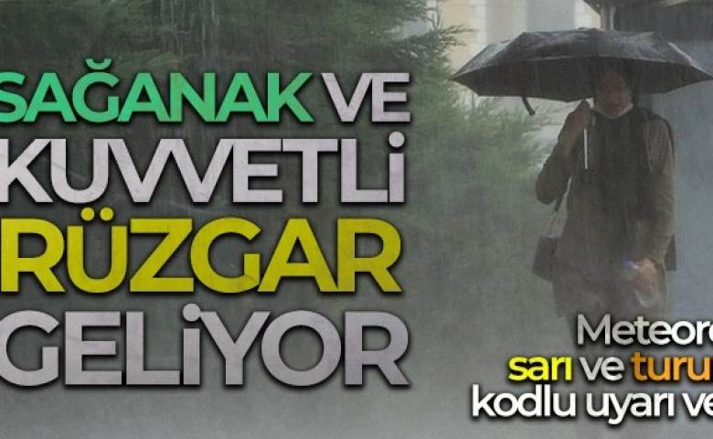 Sağanak ve kuvvetli rüzgar uyarısı geldi