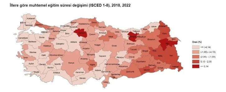 TÜİK’e açıkladı, Eskişehir muhtemel eğitim süresinin en çok düşüş gösterdiği iller arasında